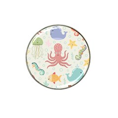 Underwater-seamless-pattern-light-background-funny Hat Clip Ball Marker