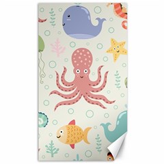 Underwater-seamless-pattern-light-background-funny Canvas 40  X 72 