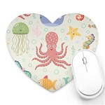 Underwater-seamless-pattern-light-background-funny Heart Mousepad Front