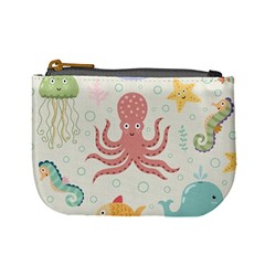 Underwater-seamless-pattern-light-background-funny Mini Coin Purse