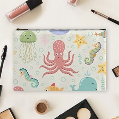 Underwater-seamless-pattern-light-background-funny Cosmetic Bag (large) by Jancukart