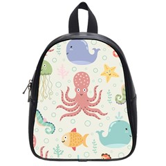 Underwater-seamless-pattern-light-background-funny School Bag (small) by Jancukart