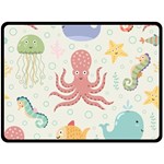 Underwater-seamless-pattern-light-background-funny Fleece Blanket (Large)  80 x60  Blanket Front