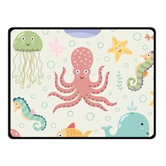 Underwater-seamless-pattern-light-background-funny Fleece Blanket (small)