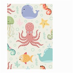 Underwater-seamless-pattern-light-background-funny Small Garden Flag (two Sides) by Jancukart