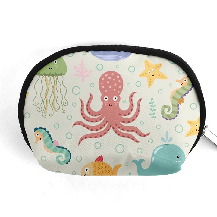 Underwater-seamless-pattern-light-background-funny Accessory Pouch (Medium)