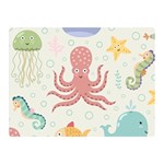 Underwater-seamless-pattern-light-background-funny Double Sided Flano Blanket (Mini)  35 x27  Blanket Front