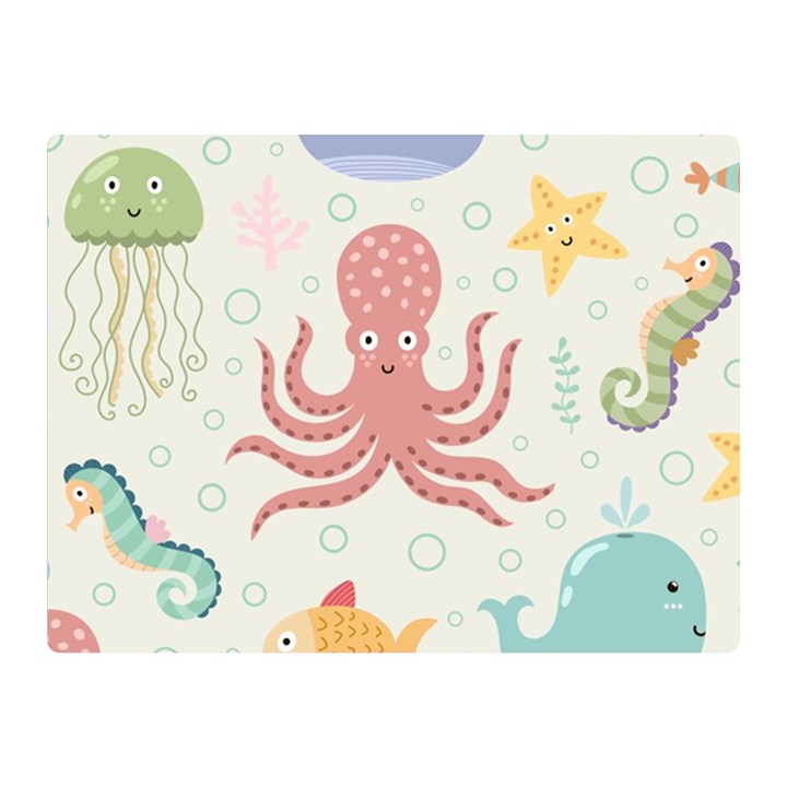 Underwater-seamless-pattern-light-background-funny Double Sided Flano Blanket (Mini) 