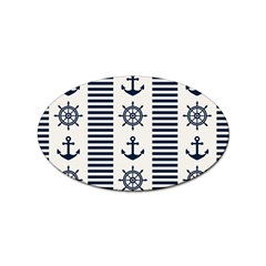 Nautical-seamless-pattern-vector-illustration Sticker (oval)