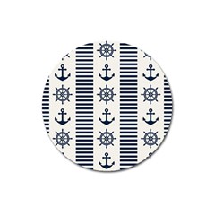 Nautical-seamless-pattern-vector-illustration Magnet 3  (round)