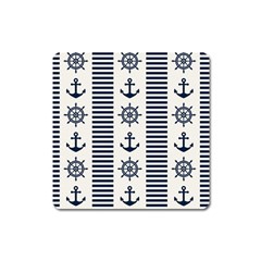 Nautical-seamless-pattern-vector-illustration Square Magnet