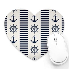 Nautical-seamless-pattern-vector-illustration Heart Mousepad