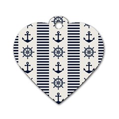 Nautical-seamless-pattern-vector-illustration Dog Tag Heart (one Side) by Jancukart