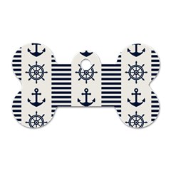 Nautical-seamless-pattern-vector-illustration Dog Tag Bone (one Side)