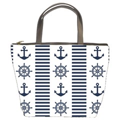 Nautical-seamless-pattern-vector-illustration Bucket Bag