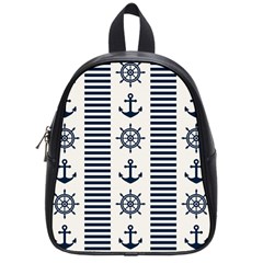 Nautical-seamless-pattern-vector-illustration School Bag (small)