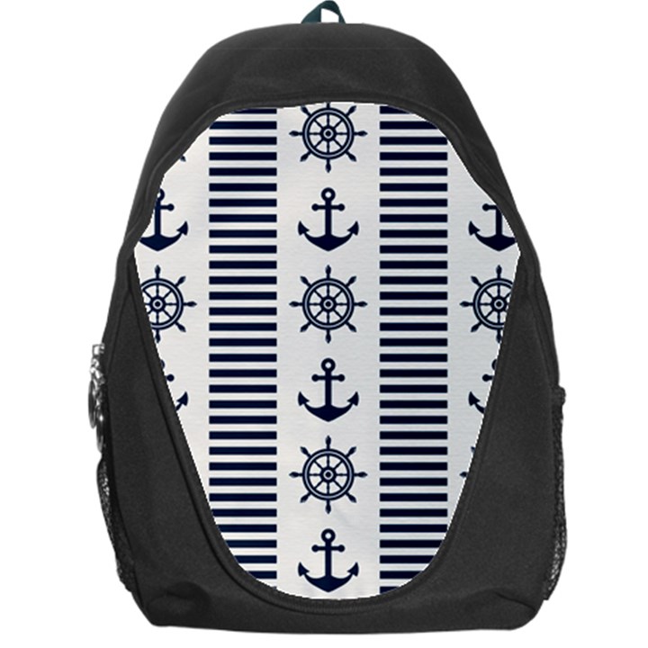 Nautical-seamless-pattern-vector-illustration Backpack Bag