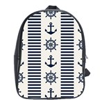 Nautical-seamless-pattern-vector-illustration School Bag (XL) Front