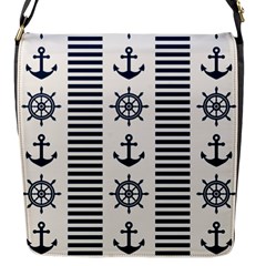 Nautical-seamless-pattern-vector-illustration Flap Closure Messenger Bag (s) by Jancukart