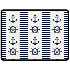 Nautical-seamless-pattern-vector-illustration Double Sided Fleece Blanket (large)  by Jancukart