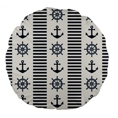 Nautical-seamless-pattern-vector-illustration Large 18  Premium Flano Round Cushions by Jancukart