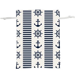 Nautical-seamless-pattern-vector-illustration  Lightweight Drawstring Pouch (xl) by Jancukart