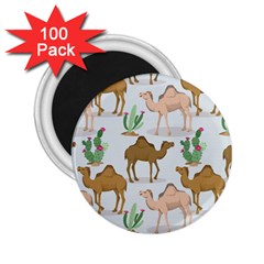 Camels-cactus-desert-pattern 2 25  Magnets (100 Pack) 