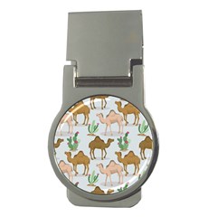 Camels-cactus-desert-pattern Money Clips (round) 