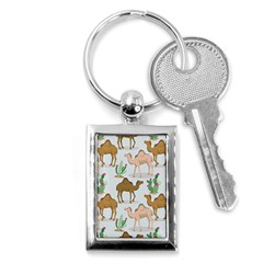 Camels-cactus-desert-pattern Key Chain (rectangle)