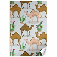 Camels-cactus-desert-pattern Canvas 20  X 30 