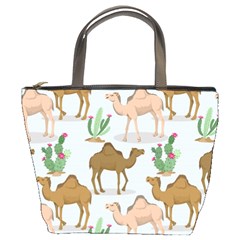 Camels-cactus-desert-pattern Bucket Bag