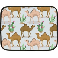 Camels-cactus-desert-pattern Double Sided Fleece Blanket (mini) 