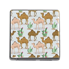 Camels-cactus-desert-pattern Memory Card Reader (square 5 Slot)