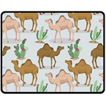 Camels-cactus-desert-pattern Fleece Blanket (Medium)  60 x50  Blanket Front