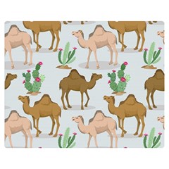 Camels-cactus-desert-pattern Double Sided Flano Blanket (medium) 