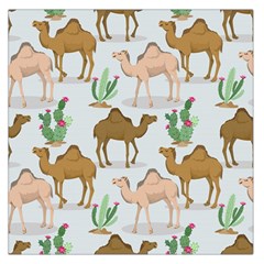 Camels-cactus-desert-pattern Square Satin Scarf (36  X 36 )