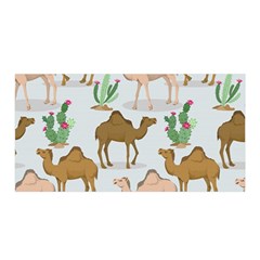 Camels-cactus-desert-pattern Satin Wrap 35  X 70  by Jancukart