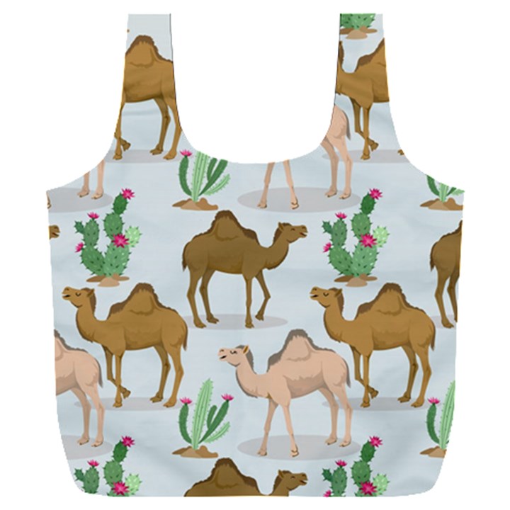 Camels-cactus-desert-pattern Full Print Recycle Bag (XXL)