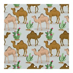 Camels-cactus-desert-pattern Banner And Sign 3  X 3  by Jancukart