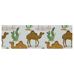 Camels-cactus-desert-pattern Banner And Sign 12  X 4  by Jancukart