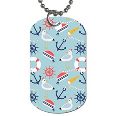 Nautical-marine-symbols-seamless-pattern Dog Tag (one Side)