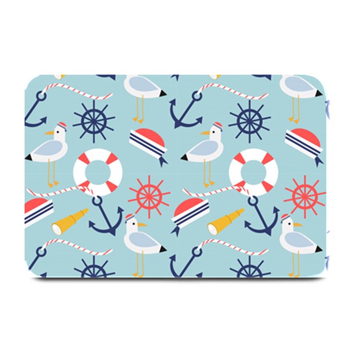 Nautical-marine-symbols-seamless-pattern Plate Mats