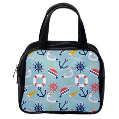 Nautical-marine-symbols-seamless-pattern Classic Handbag (one Side)