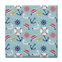 Nautical-marine-symbols-seamless-pattern Face Towel