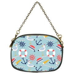 Nautical-marine-symbols-seamless-pattern Chain Purse (one Side)