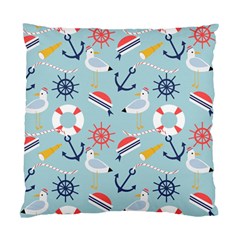 Nautical-marine-symbols-seamless-pattern Standard Cushion Case (one Side) by Jancukart