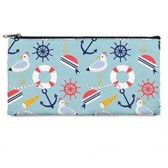 Nautical-marine-symbols-seamless-pattern Pencil Case