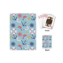 Nautical-marine-symbols-seamless-pattern Playing Cards Single Design (mini)