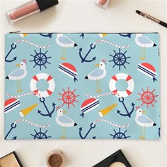 Nautical-marine-symbols-seamless-pattern Cosmetic Bag (xxl)