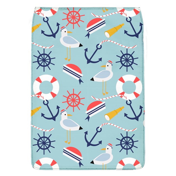 Nautical-marine-symbols-seamless-pattern Removable Flap Cover (L)